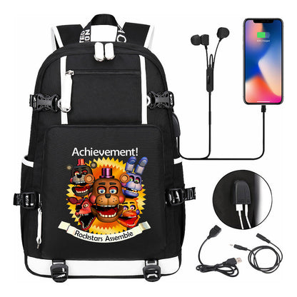 Toy Bear Game Usb Large Capacity Youth Student School Bag Leisure Travel Backpack