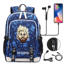 Sports Football Stars, Teenagers, Primary And Secondary School Students, Backpack Usb, Men's And Women's Leisure Backpack