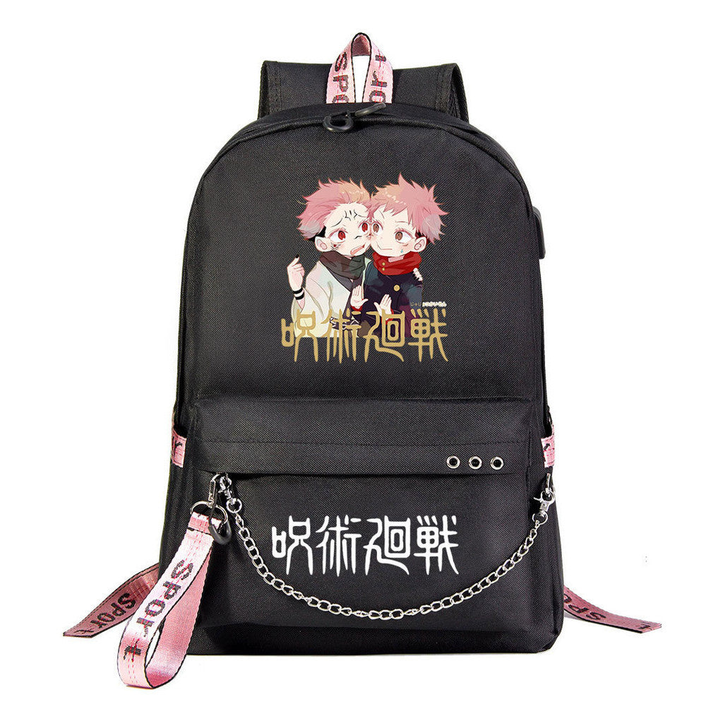 Cartoon Usb Youth Student Backpack For Men And Women's Leisure Travel Backpack