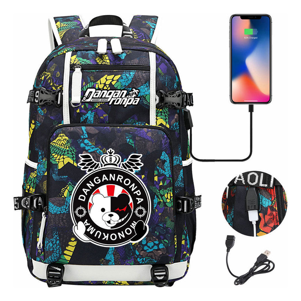 Bullet Theory Breaks Usb Large Capacity Youth Student Backpack Men's And Women's Leisure Travel Backpack