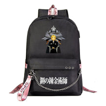 Steel Alchemist Printed Usb Youth Student Backpack For Men And Women's Leisure Travel Backpack