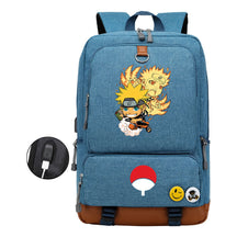 Naruto Print Usb Youth Student Backpack Leisure Travel Backpack
