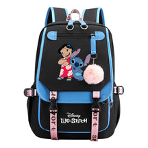 Interstellar Baby Stitch Usb Backpack For Boys And Girls, Casual Woven Strap Flip Back Backpack