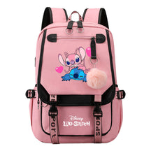Interstellar Baby Stitch Usb Backpack With Casual Woven Strap Flip Back Backpack