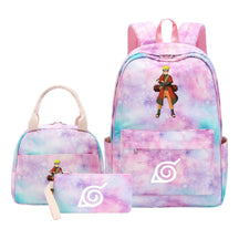 Naruto Teenage Student Girls School Bag Lunch Bag Three Piece Set Backpack Set