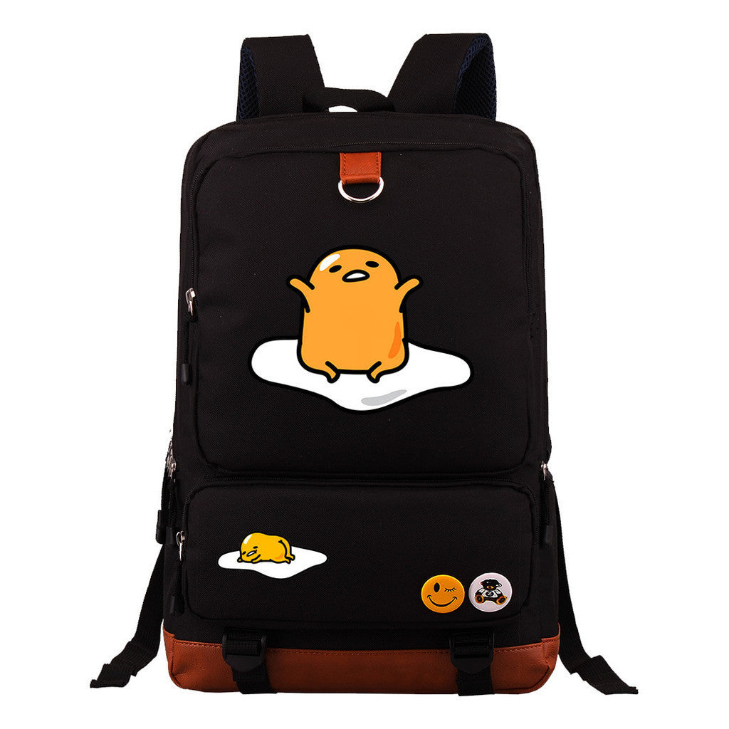 Cartoon Anime Lazy Egg Youth Student Backpack With Large Capacity Travel Bag For Boys And Girls Backpack