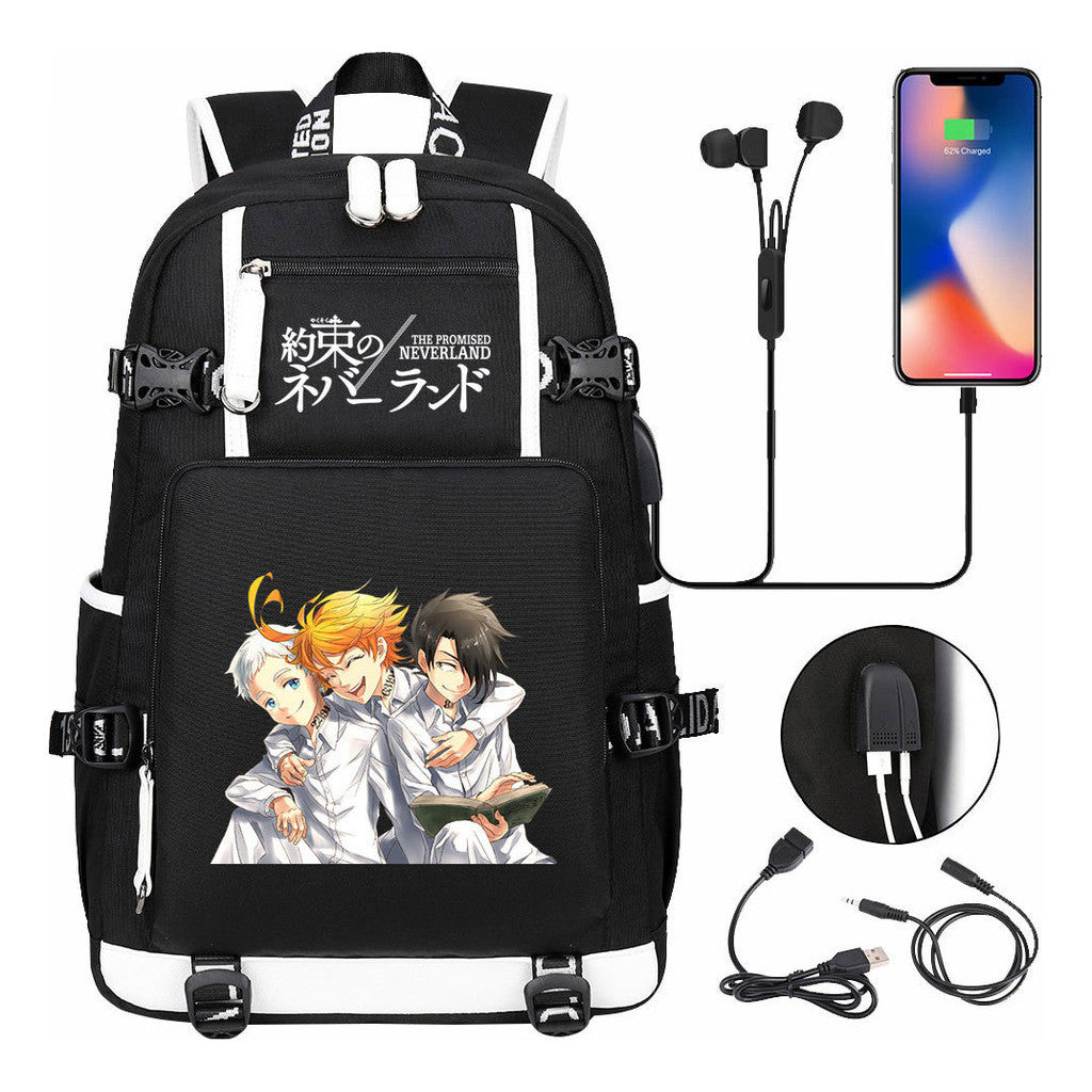 Promised Dream Island Usb Large Capacity Youth Student Backpack For Boys And Girls Leisure Travel Backpack
