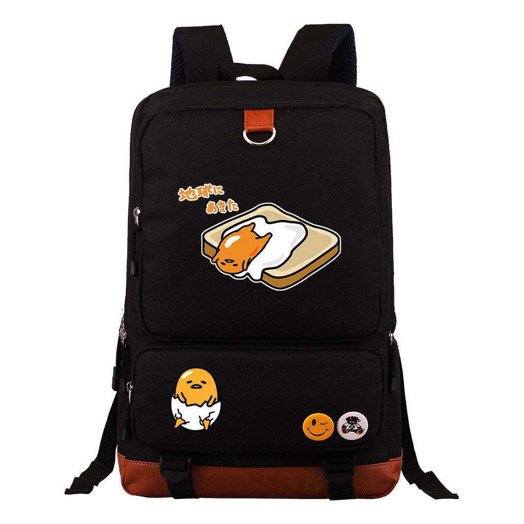 Cartoon Anime Lazy Egg Youth Student Backpack, Large Capacity Travel Bag, Boy's And Girl's Backpack