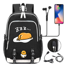 Comic Lazy Egg Youth Student Backpack Usb Men's And Women's Leisure Backpack