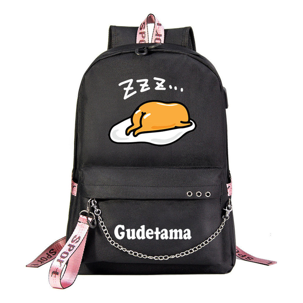 Lazy Egg Usb Youth Student Backpack For Boys And Girls Leisure Travel Backpack