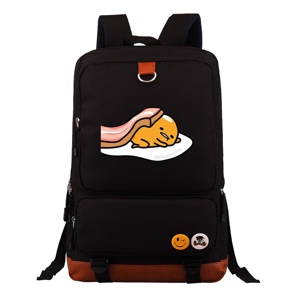 Cartoon Anime Lazy Egg Youth Student Backpack With Large Capacity Travel Bag For Boys And Girls Backpack