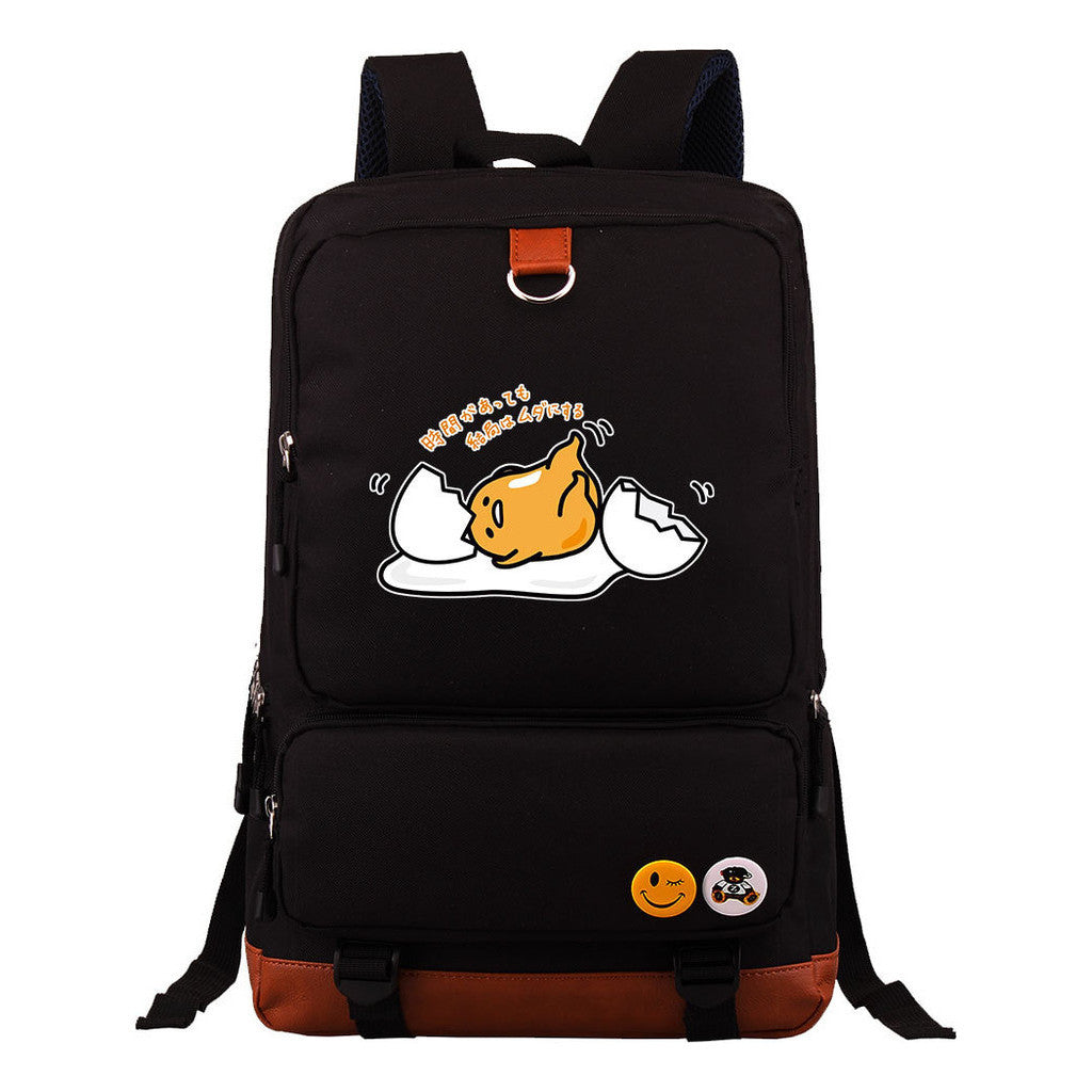 Cartoon Anime Lazy Egg Youth Student Backpack With Large Capacity Travel Bag For Boys And Girls Backpack