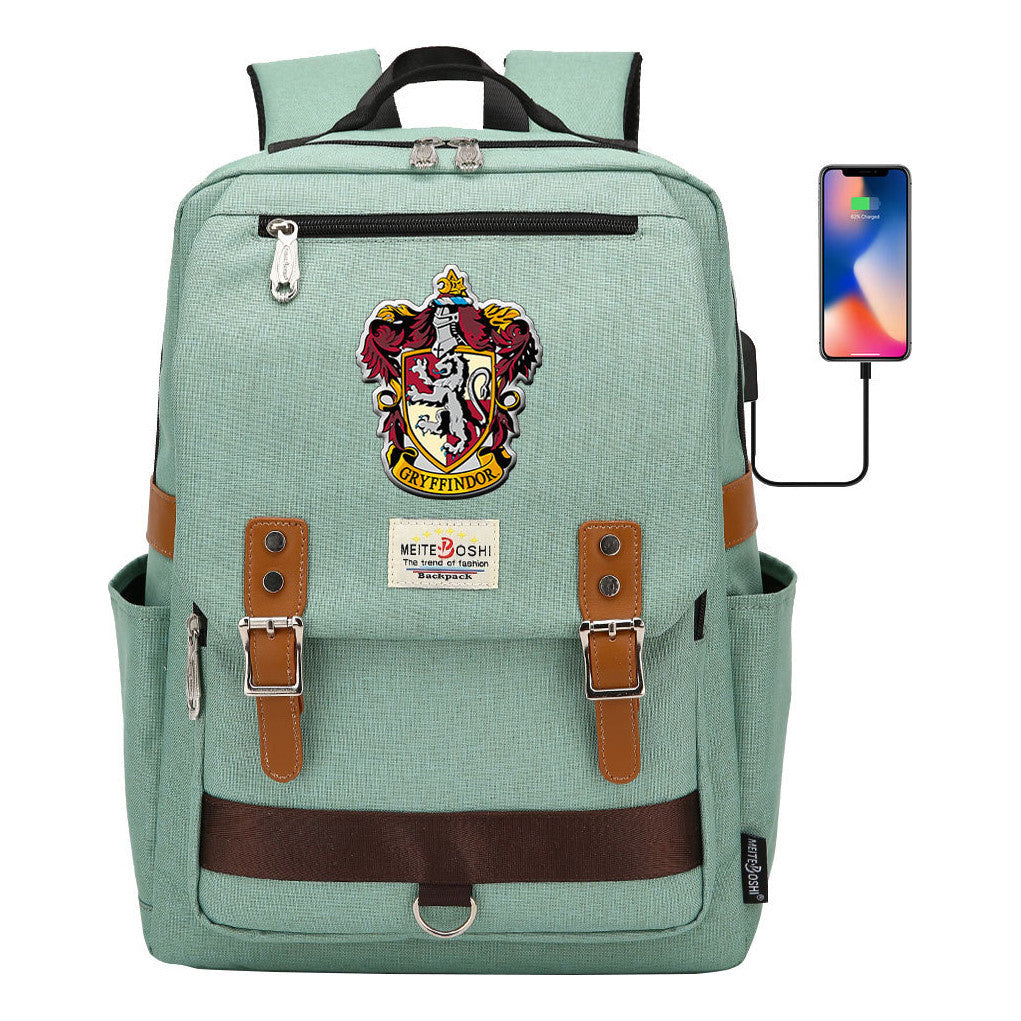 Usb Magnetic Buckle Student Backpack For Men And Women, Youth Leisure Backpack