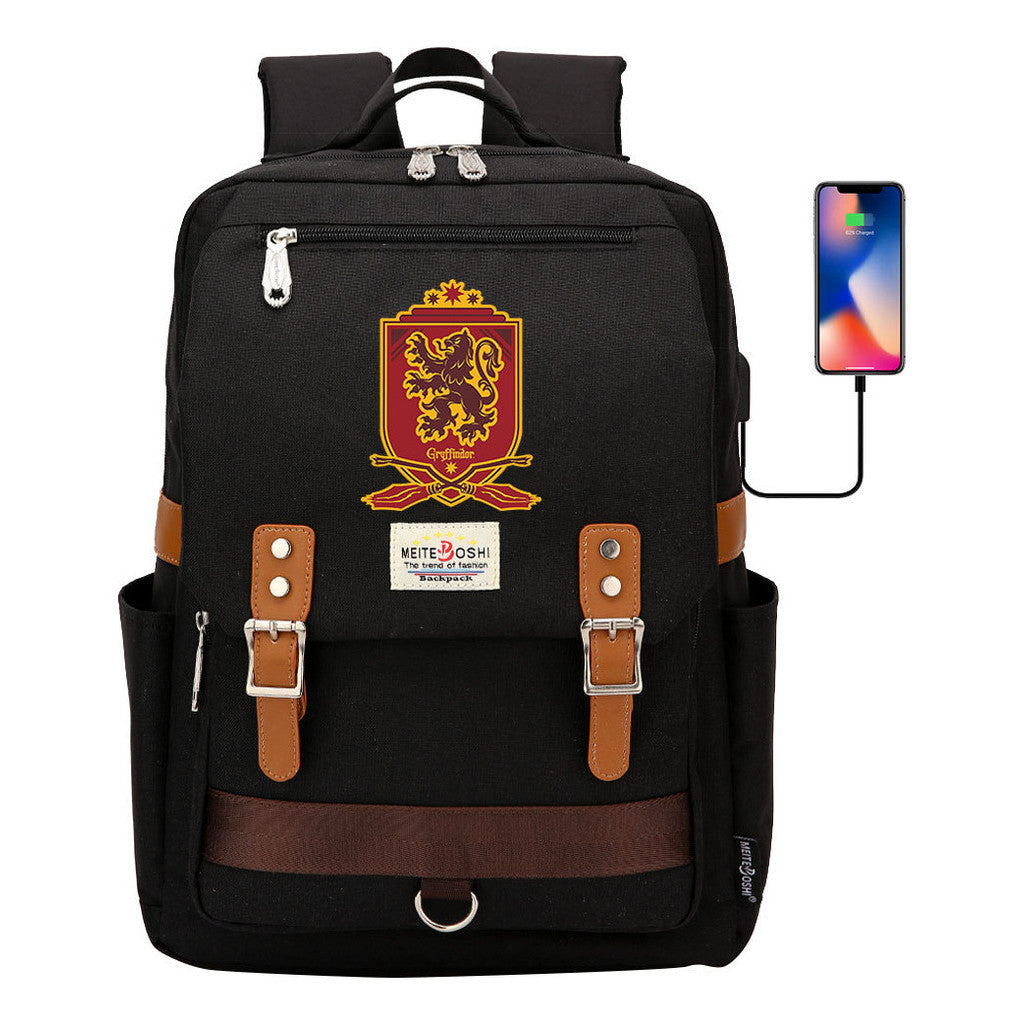 Usb Magnetic Buckle Student Backpack For Men And Women, Youth Leisure Backpack