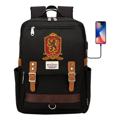 Usb Magnetic Buckle Student Backpack For Men And Women, Youth Leisure Backpack