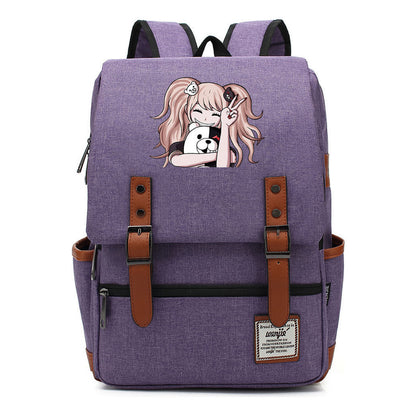 Printed Teenage Student Backpack For Men And Women With Casual Belt Buckle Classic Backpack