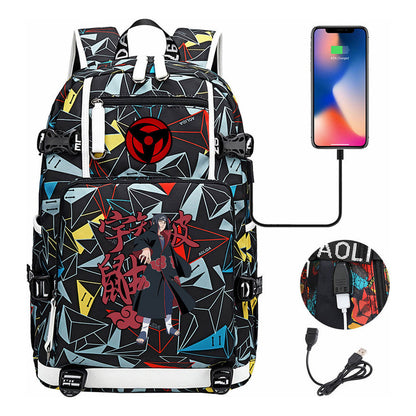 Naruto Usb Youth Student Backpack For Men And Women Leisure Travel Backpack