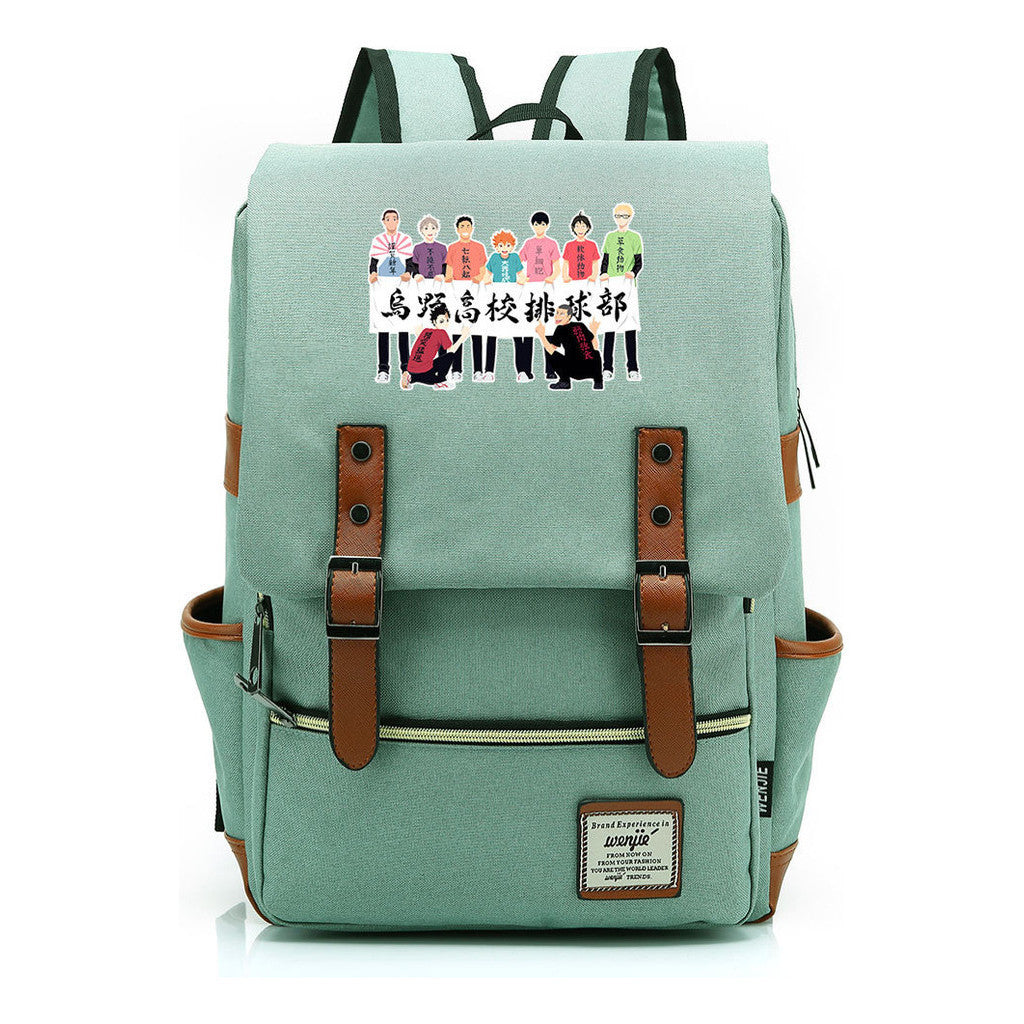 Volleyball Youth Printed Youth Student School Bag Men's And Women's Leisure Belt Buckle Classic Backpack