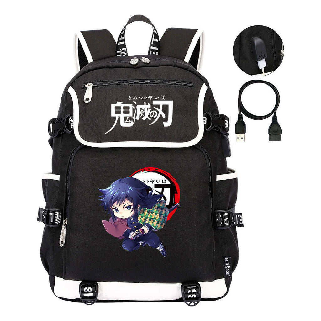 Anime Cartoon Usb Youth Student Backpack For Men And Women Leisure Backpack