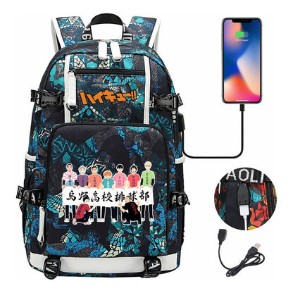 Volleyball Youth Usb Large Capacity Youth Student School Bag Men's And Women's Leisure Travel Backpack