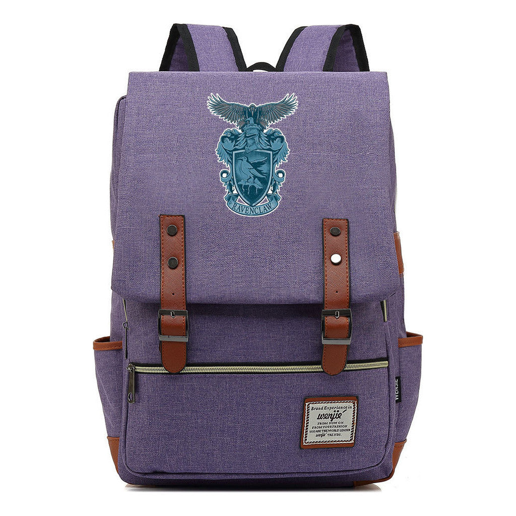 School Of Witchcraft And Wizardry Printed Student Backpack For Men And Women, Casual Belt Buckle, Classic Backpack
