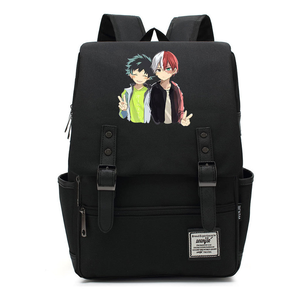 Anime My Heroes Academy Printed Youth Student School Bag Casual Belt Buckle Classic Backpack