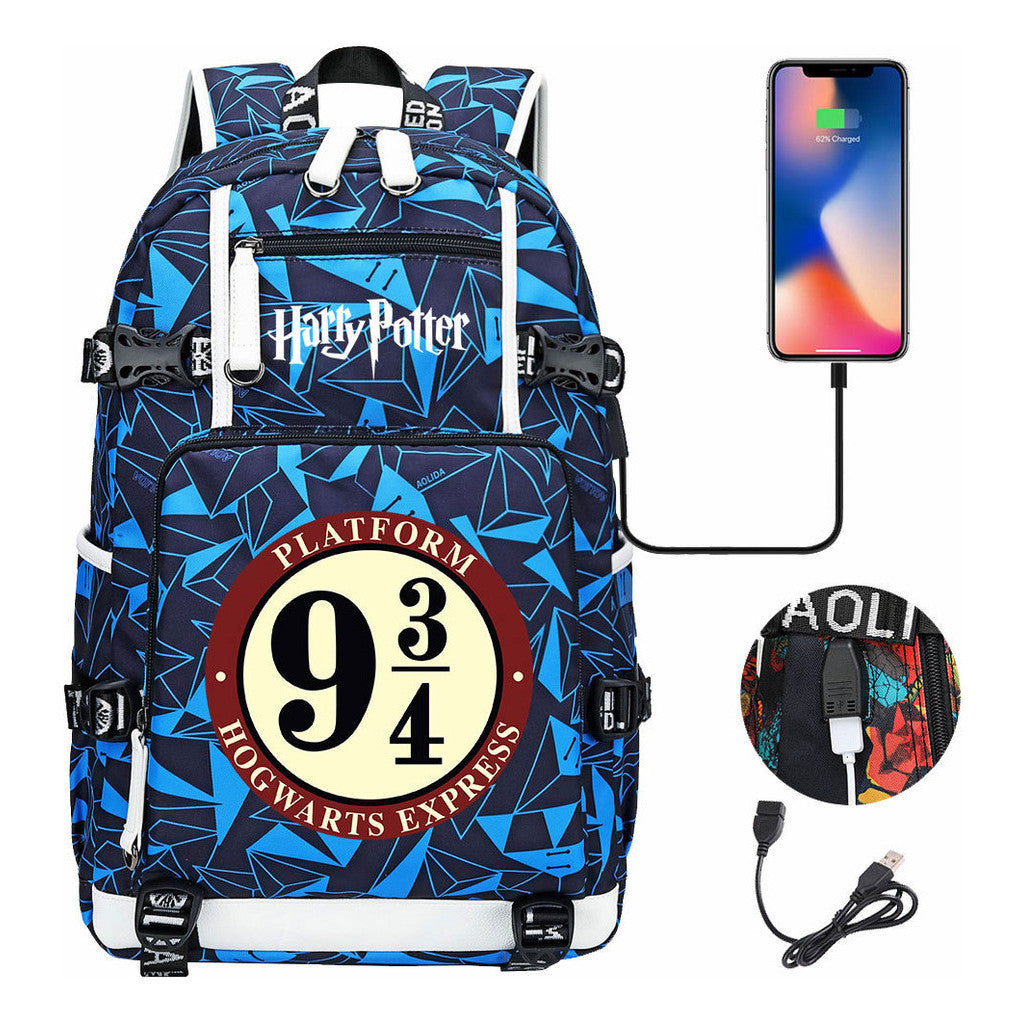 School Of Witchcraft And Wizardry Usb Earphones, Youth Student Backpacks, Leisure Travel Backpacks