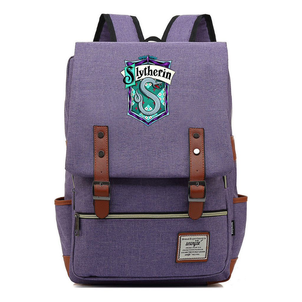 School Of Witchcraft And Wizardry Printed Youth Student School Bag Casual Belt Buckle Classic Backpack