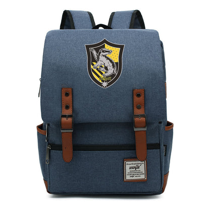 School Of Witchcraft And Wizardry Printed Youth Student School Bag Casual Belt Buckle Classic Backpack