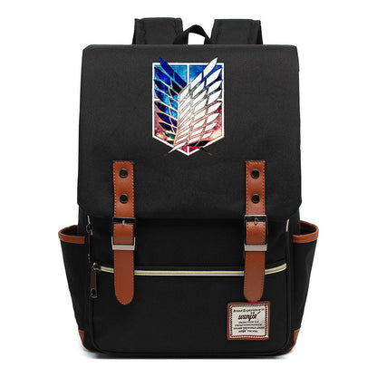 The Giant Of Manga Attack Printed Teenage Student Backpack For Men And Women With Casual Belt Buckle Classic Backpack  38*27*12.5cm