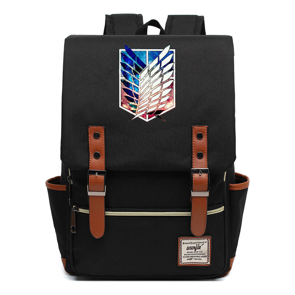The Giant Of Manga Attack Printed Teenage Student Backpack For Men And Women With Casual Belt Buckle Classic Backpack  38*27*12.5cm