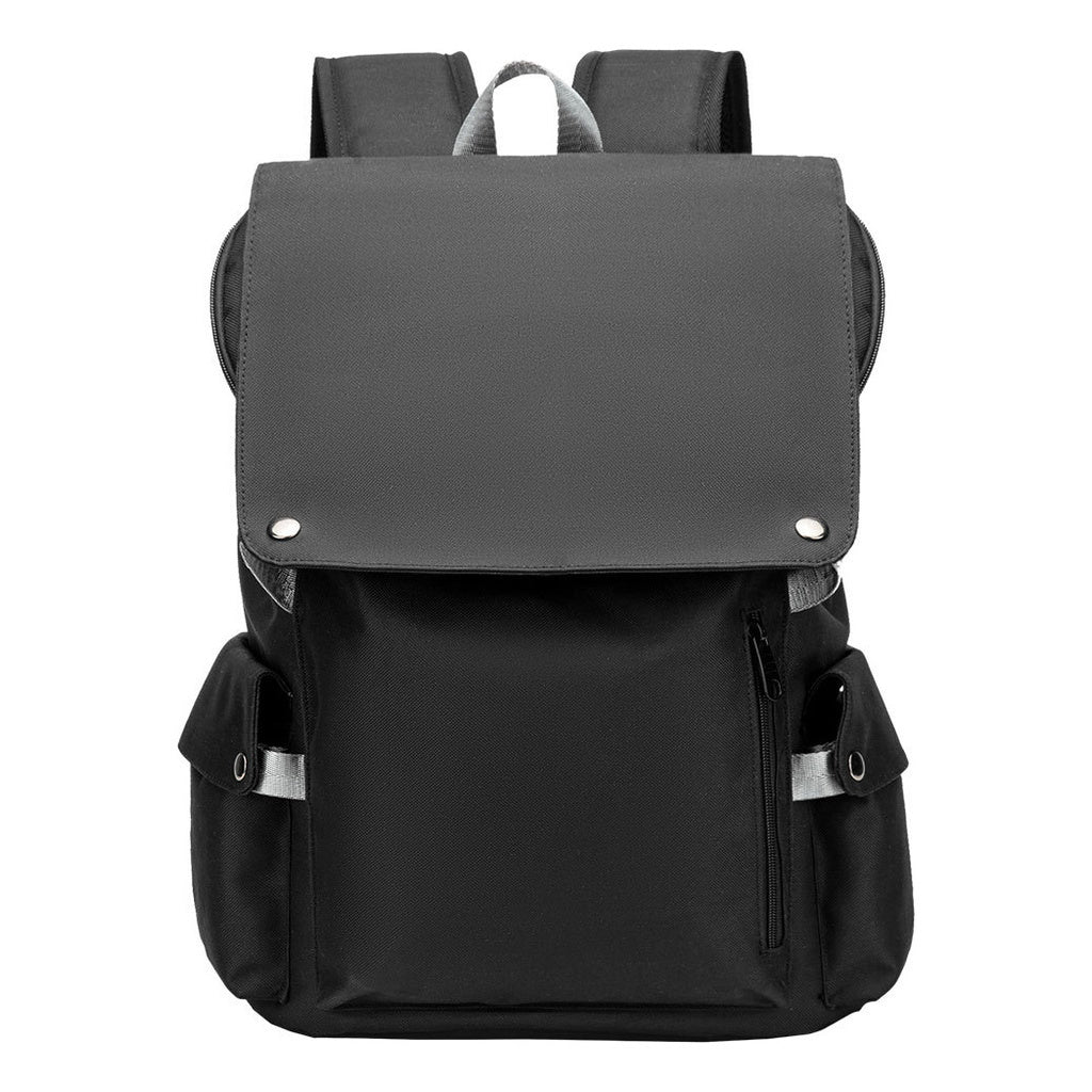 Color Blocking Usb Charging Cover Head Style Youth Student Backpack Backpack