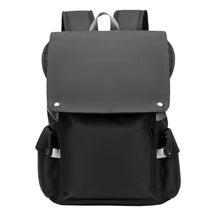 Color Blocking Usb Charging Cover Head Style Youth Student Backpack Backpack