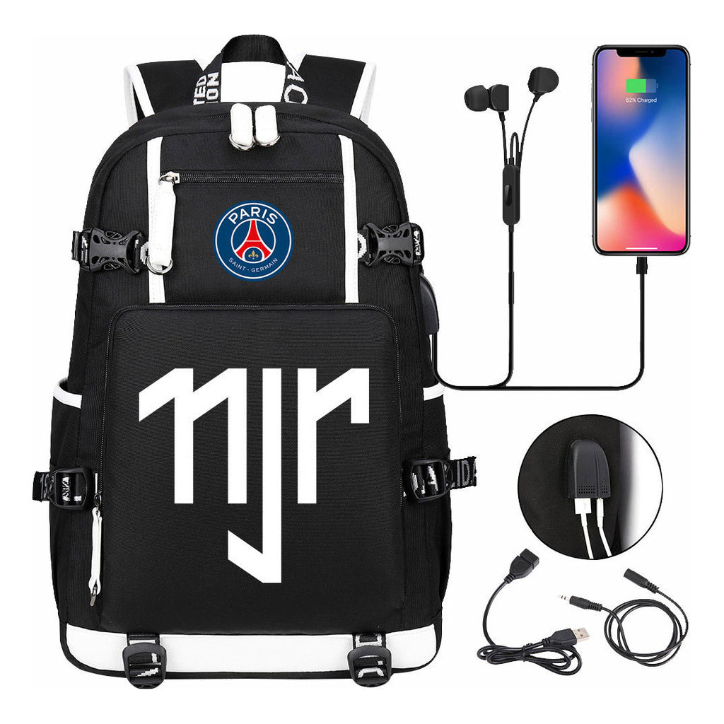 Football Star Neymar Printed Youth Student Backpack With Large Capacity