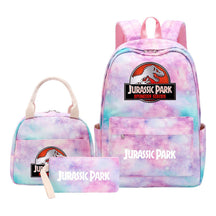 Jurassic Park Dinosaur Youth Student Girls School Bag Lunch Bag Three Piece Set Backpack Set