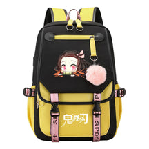 Cartoon Fashion Usb Youth Student Backpack Boy's And Girl's Leisure Ribbon Flip Backpack
