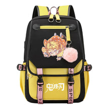 Comic Cartoon Fashion Usb Student Backpack Casual Woven Flap Backpack