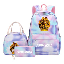 Jurassic Park Dinosaur Student School Bag Lunch Bag Three Piece Set Backpack Set