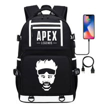 Apex Hero Print Usb Youth School Bag Backpack Leisure Travel Backpack