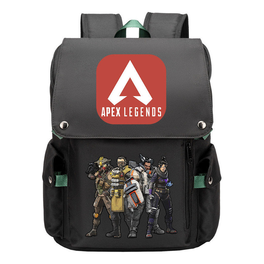 Apex Hero Print Usb Charging Cap Headpiece Student Backpack Leisure Backpack
