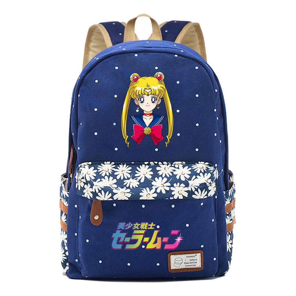 Beautiful Girl Warrior Student Backpack, Floral Casual Backpack