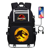 Jurassic Park Dinosaur Usb Youth School Bag Men's And Women's Backpack Leisure Travel Backpack