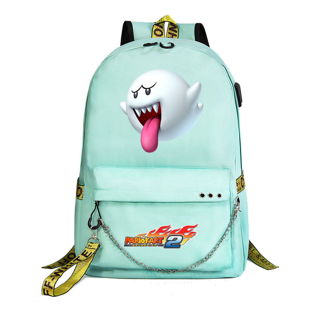 Super Mario Printed Teenage Student Backpack For Men And Women With Casual Woven Straps Backpack