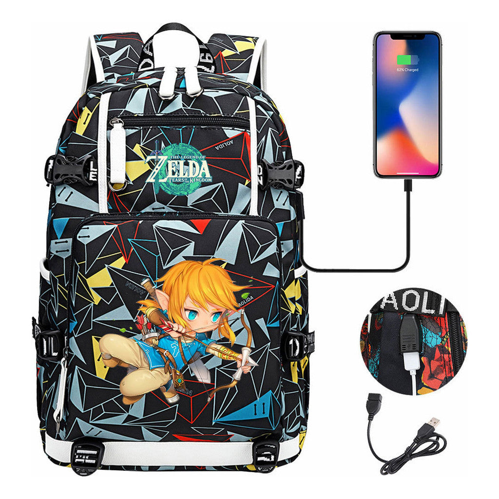Printed Teenage Student Backpack For Men And Women With Backpacks
