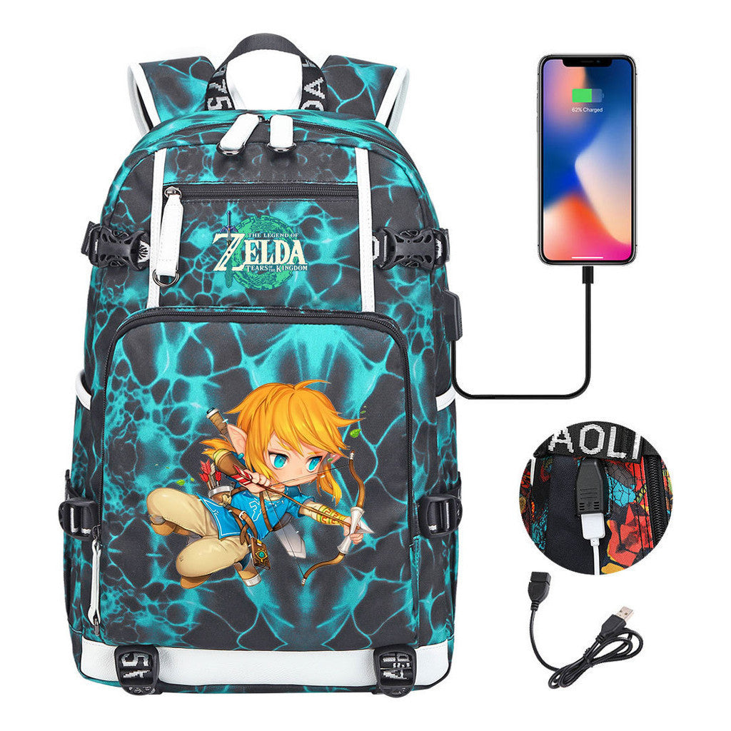 Printed Teenage Student Backpack For Men And Women With Backpacks
