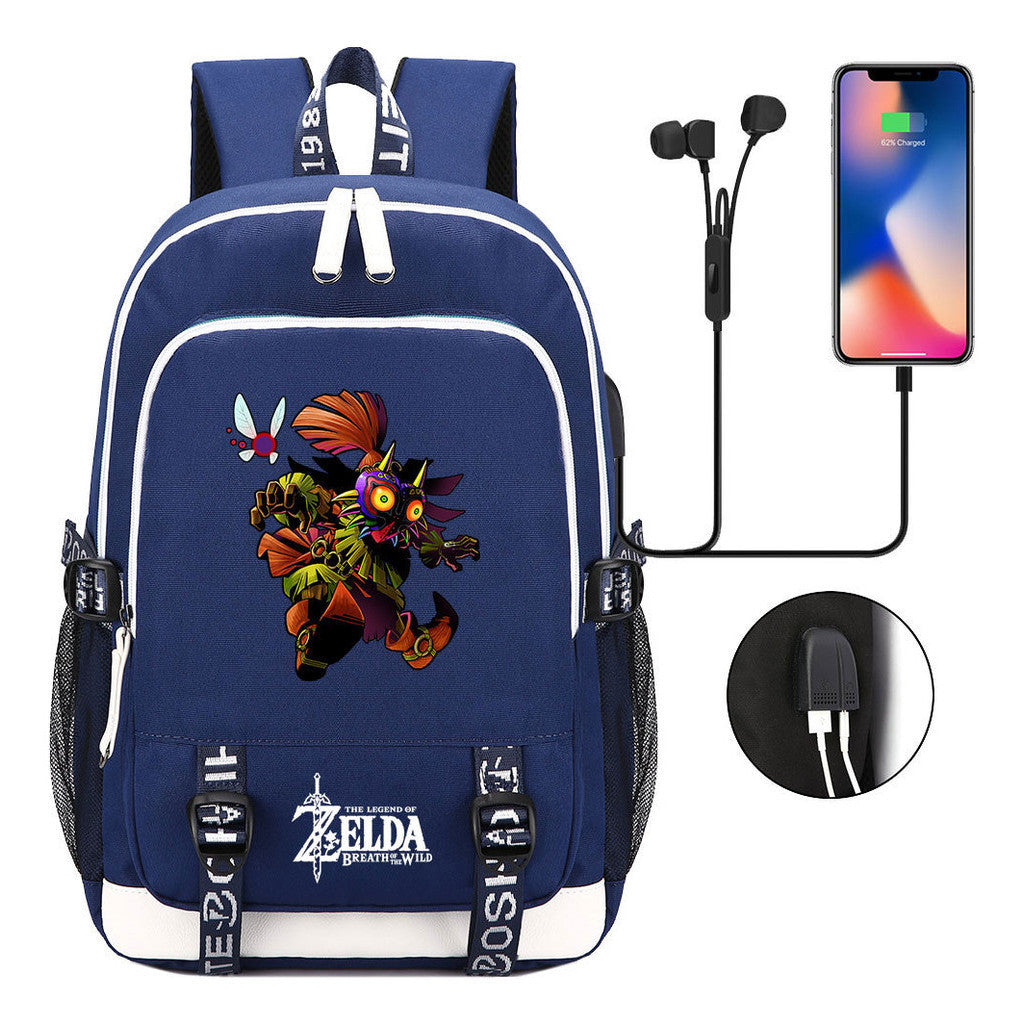Usb Youth Primary And Secondary School Student Backpack For Men And Women's Leisure Sports Backpack