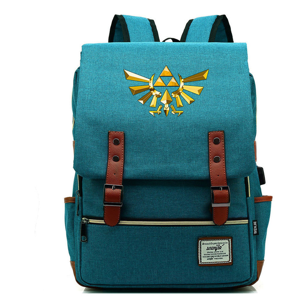 Game Zelda Kingdom Tears Print Youth Student Backpack Usb Casual Backpack