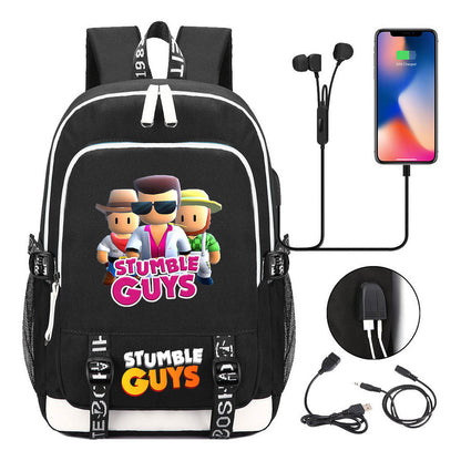 Printed Student Backpack Usb Leisure Backpack