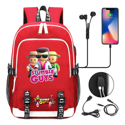 Printed Student Backpack Usb Leisure Backpack