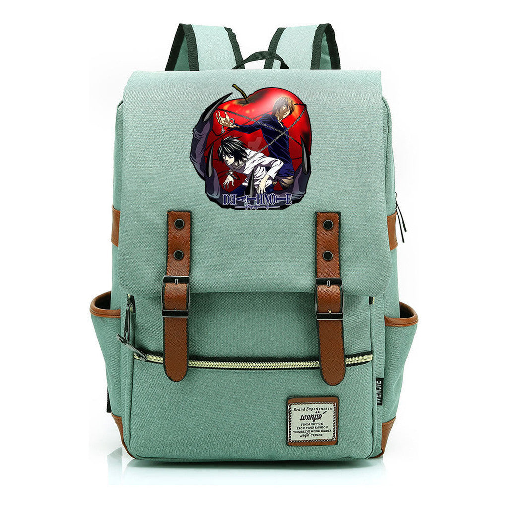 Manga Death Note Youth Student School Bag Men's And Women's Leisure Belt Buckle Backpack